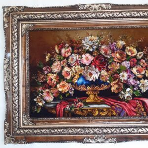 تابلو فرش دستباف مدل گل و گلدان کد 1460