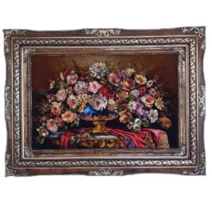تابلو فرش دستباف مدل گل و گلدان کد 1460