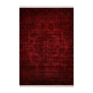 فرش ماشینی زانیس مدل وینتیج طرح تبریز زمینه قرمز