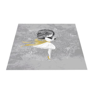 فرش ماشینی زانیس مدل اتاق کودک طرح دختر کوچولو زمینه طوسی